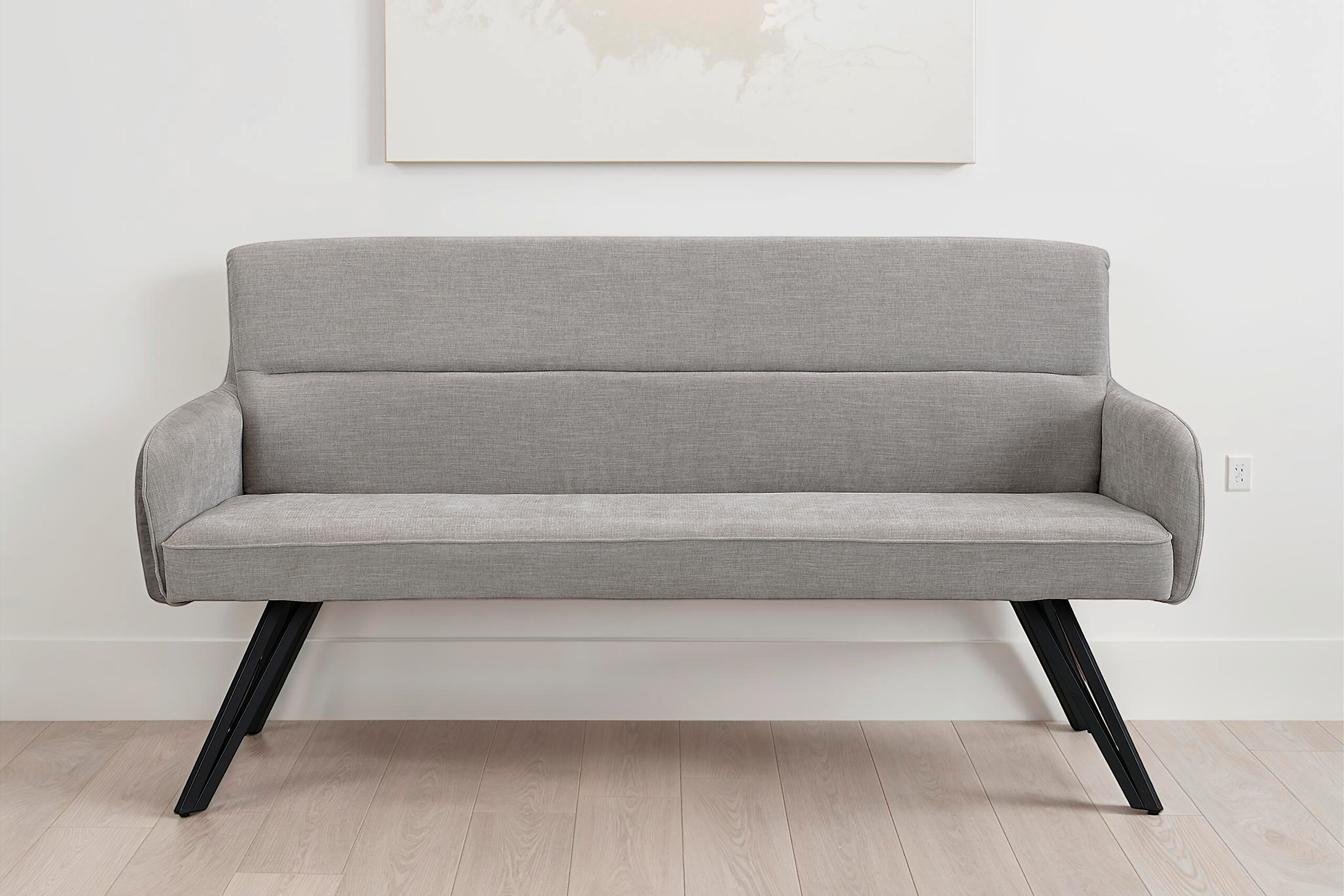 Sitzbank TINO schwarz grau Metall Microfaser B/H/T: ca. 160x94x67 cm