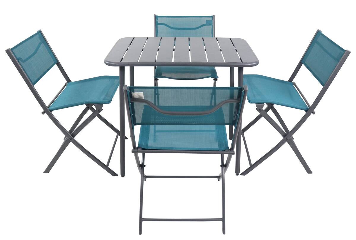 VCM Gartensitzgruppe Sumila türkis Stahl B/H/L: ca. 80x72x55 cm