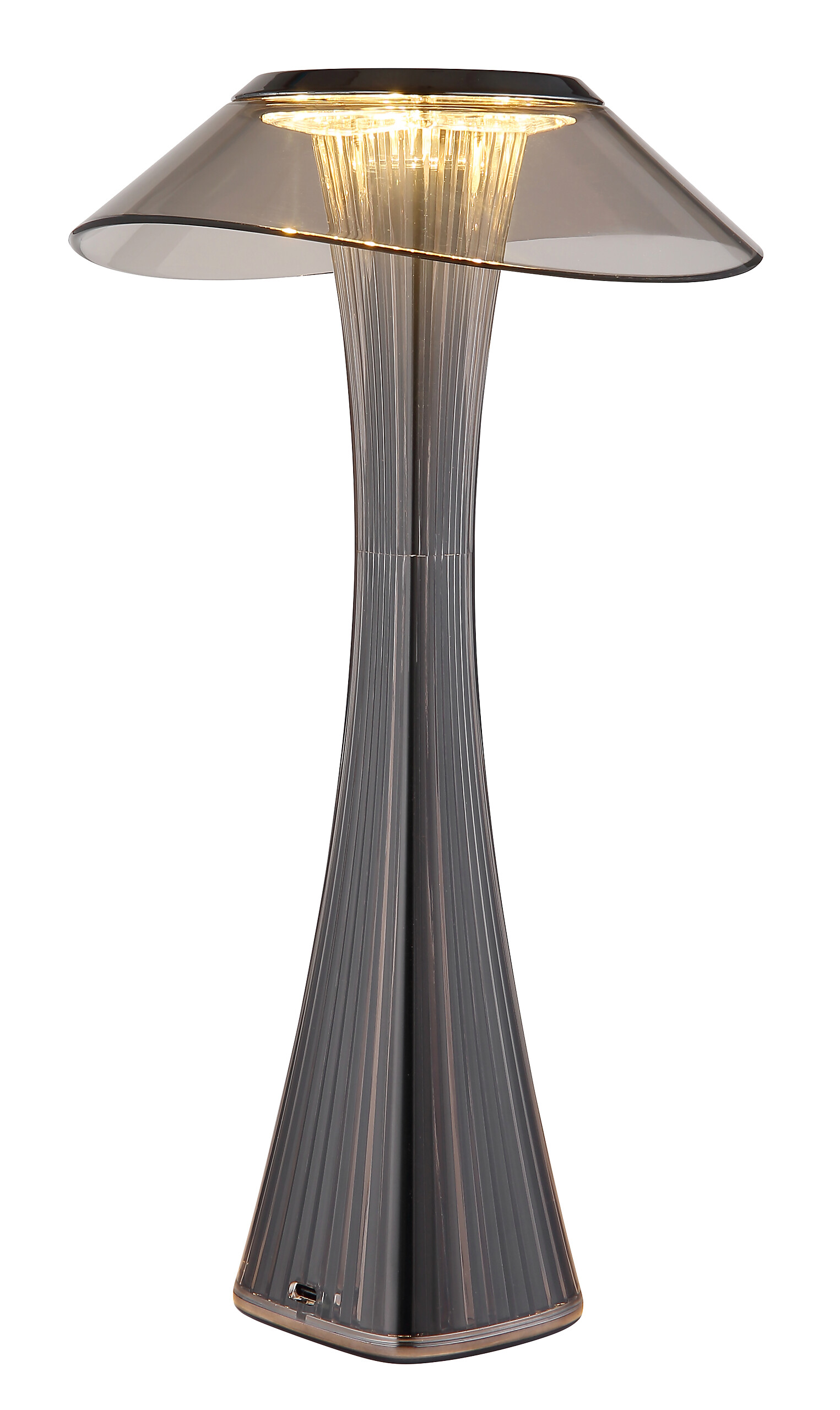 GLOBO Tischleuchte schwarz weiß Rauch Kunststoff Acryl H/D: ca. 27,4x15,1 cm 1 Brennstellen