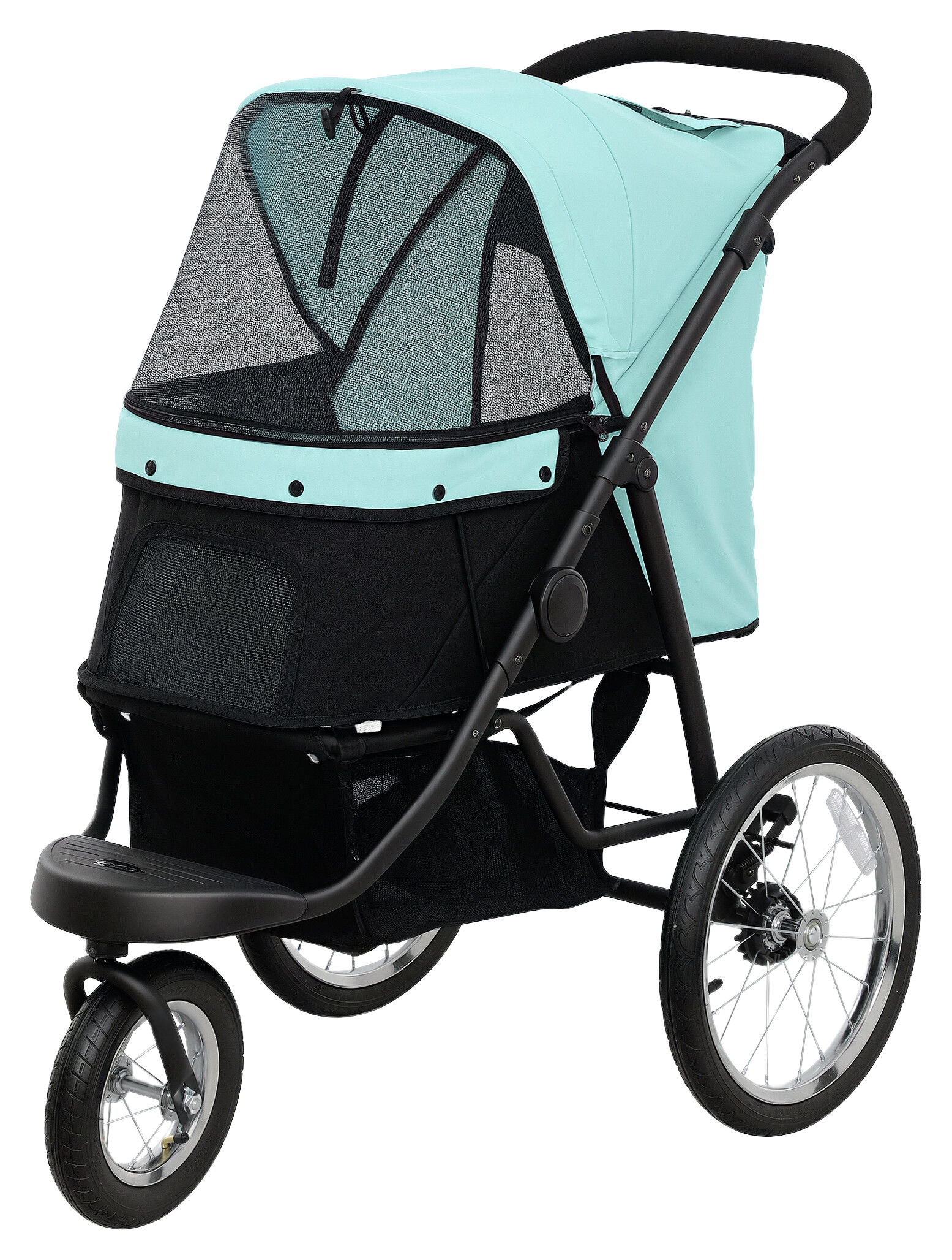 PawHut Hundewagen türkis Stahl B/H/L: ca. 58x100x100 cm