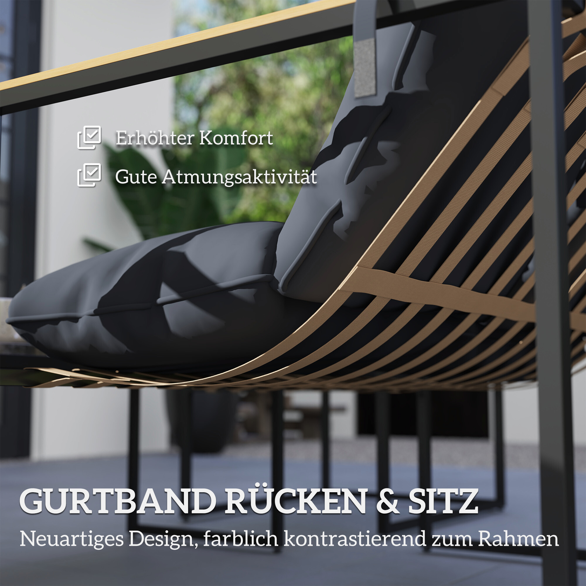 Outsunny Gartenmöbel-Set grau Polyester B/H/L: ca. 70x67x114 cm