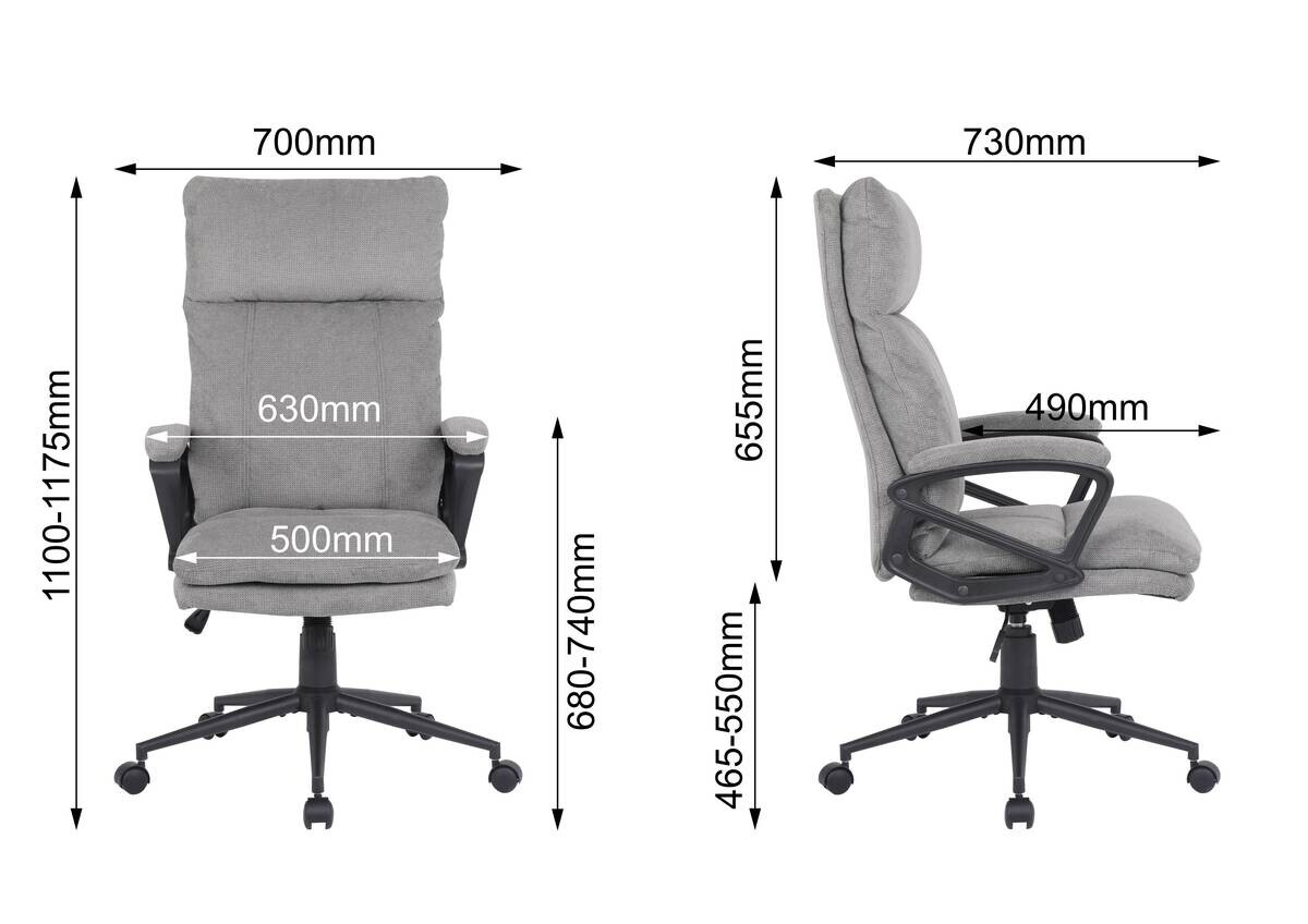 Chefsessel Domi grau Stoff