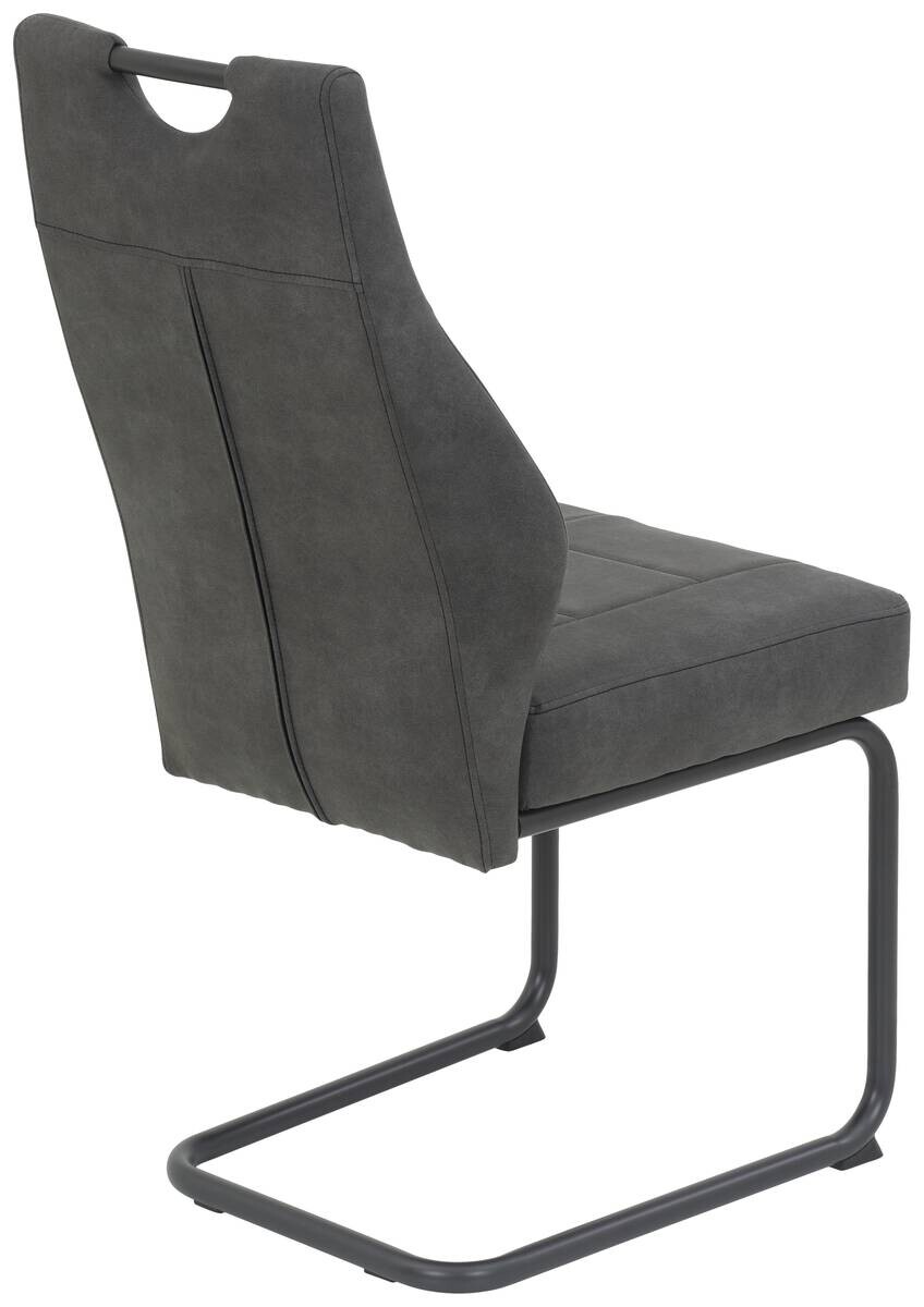 Schwingstuhl Linda II, 2er-Set anthrazit Metall Microfaser B/H/T: ca. 44x97x65 cm