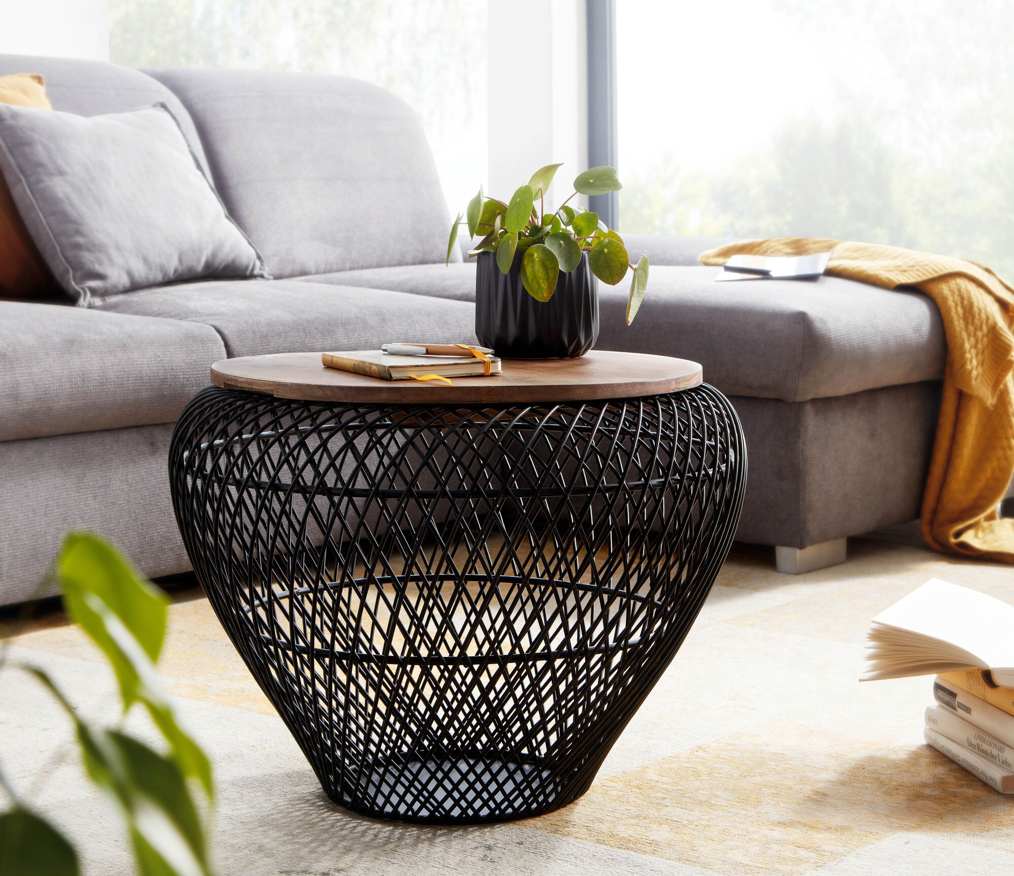 Wohnling Couchtisch schwarz B/H/T: ca. 60x45x60 cm