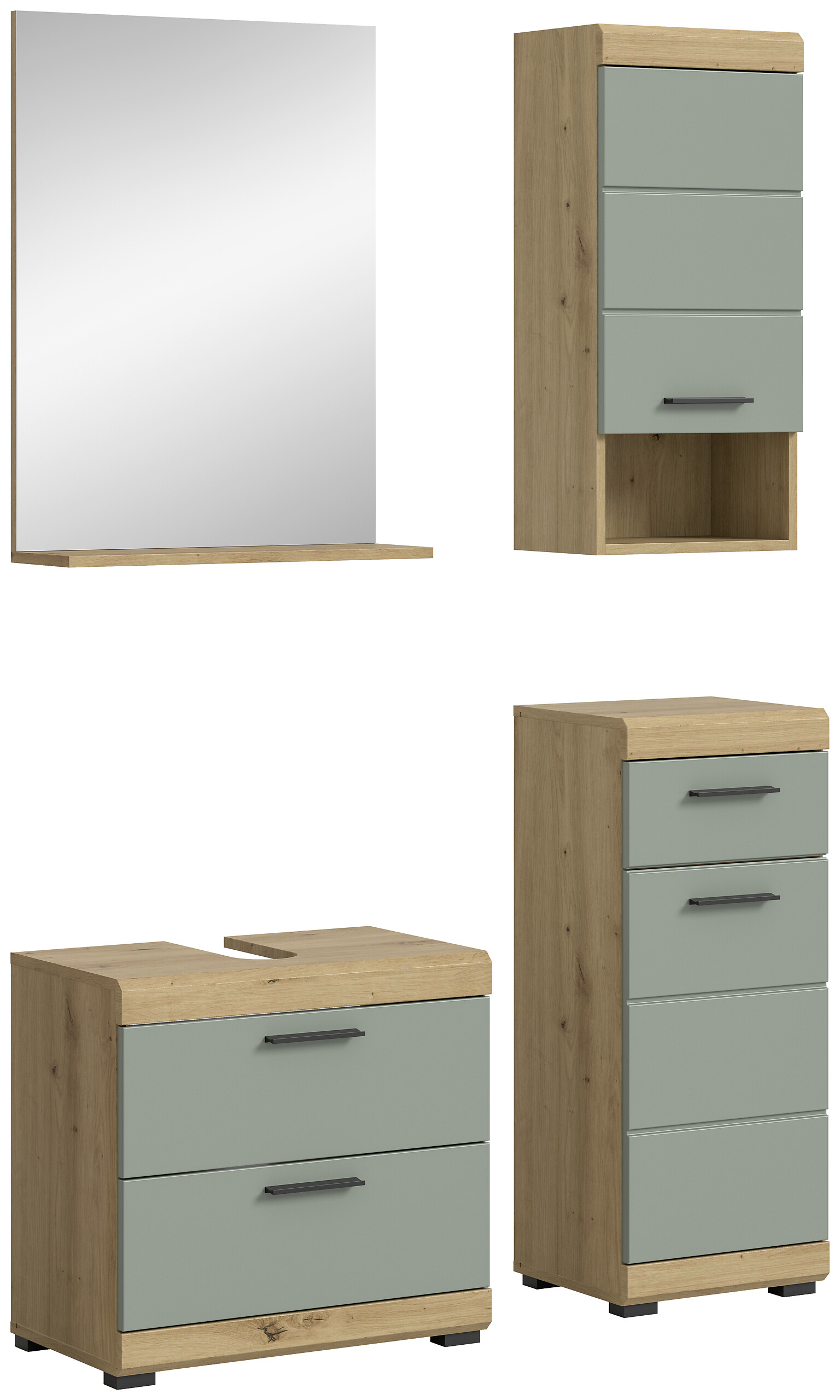 Badezimmer-Set Scout Eiche Artisan Nachbildung salbei Nachbildung B/H/T: ca. 112x191x37 cm