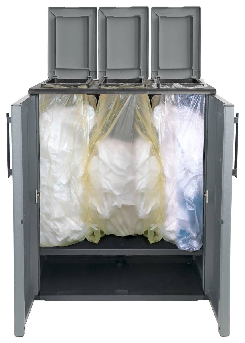 ArtPlast Mülltrennungsschrank Free grau Kunststoff B/H/T: ca. 68x84x37 cm