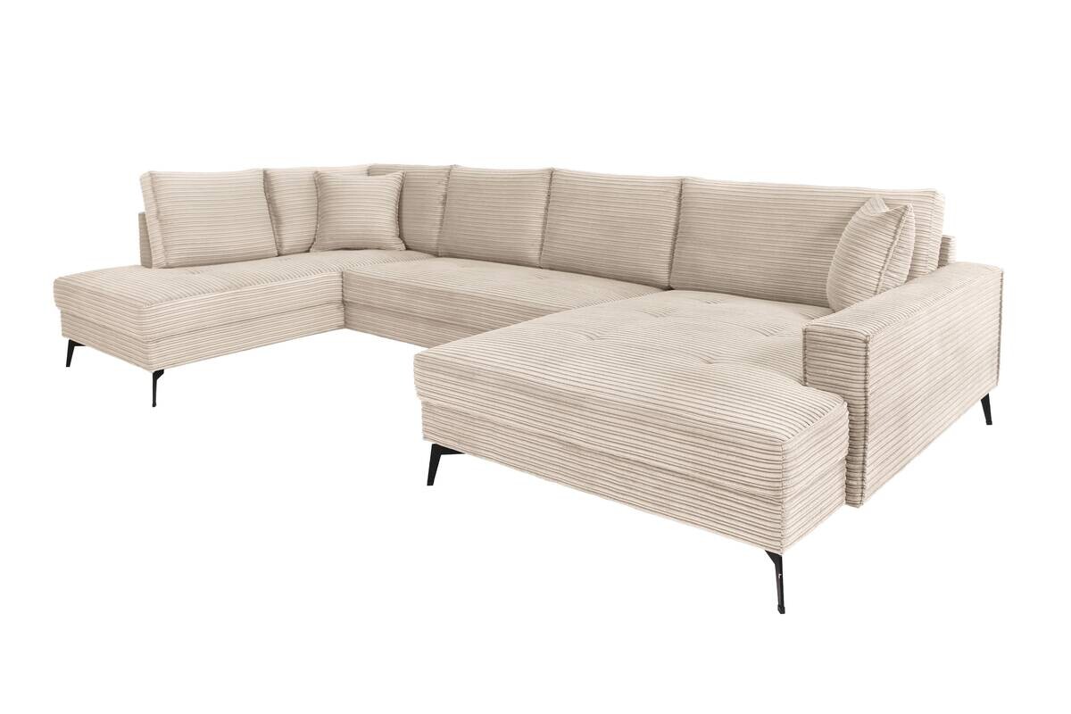 Wohnlandschaft Zero creme Microfaser B/H/T: ca. 362x86x195 cm