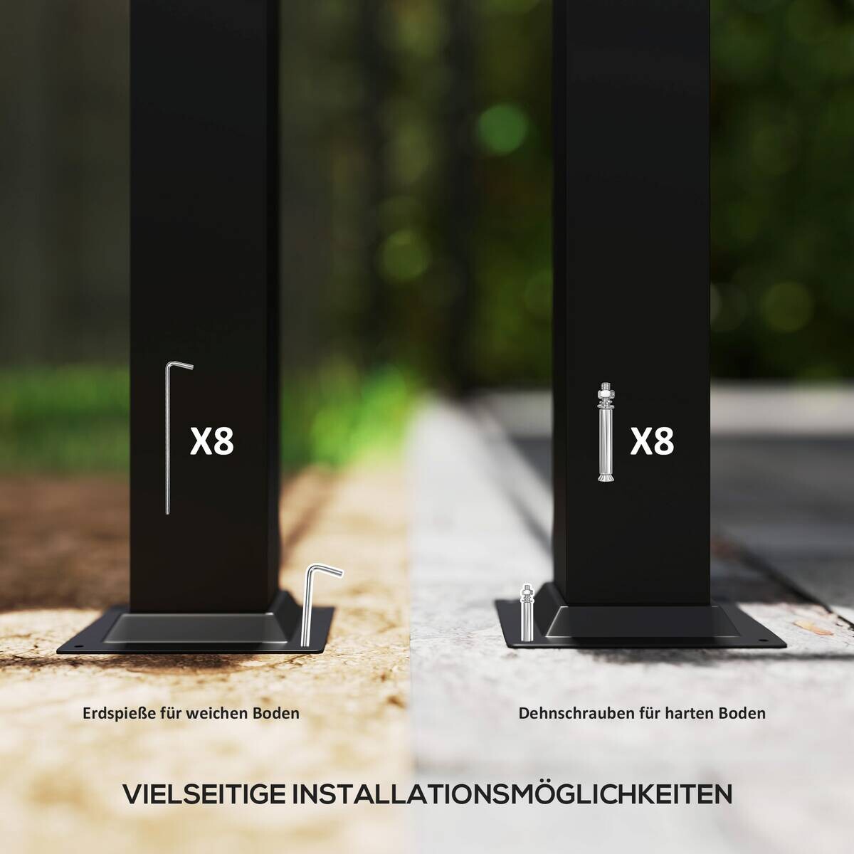 Outsunny Pergola cremeweiß Metall B/H/L: ca. 298x230x298 cm