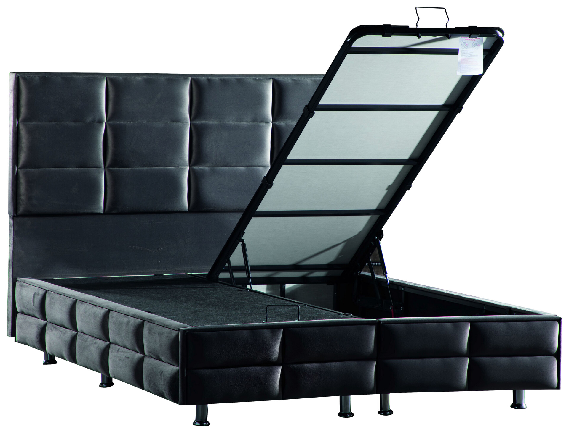 Polsterbett Carina grau Kunstleder