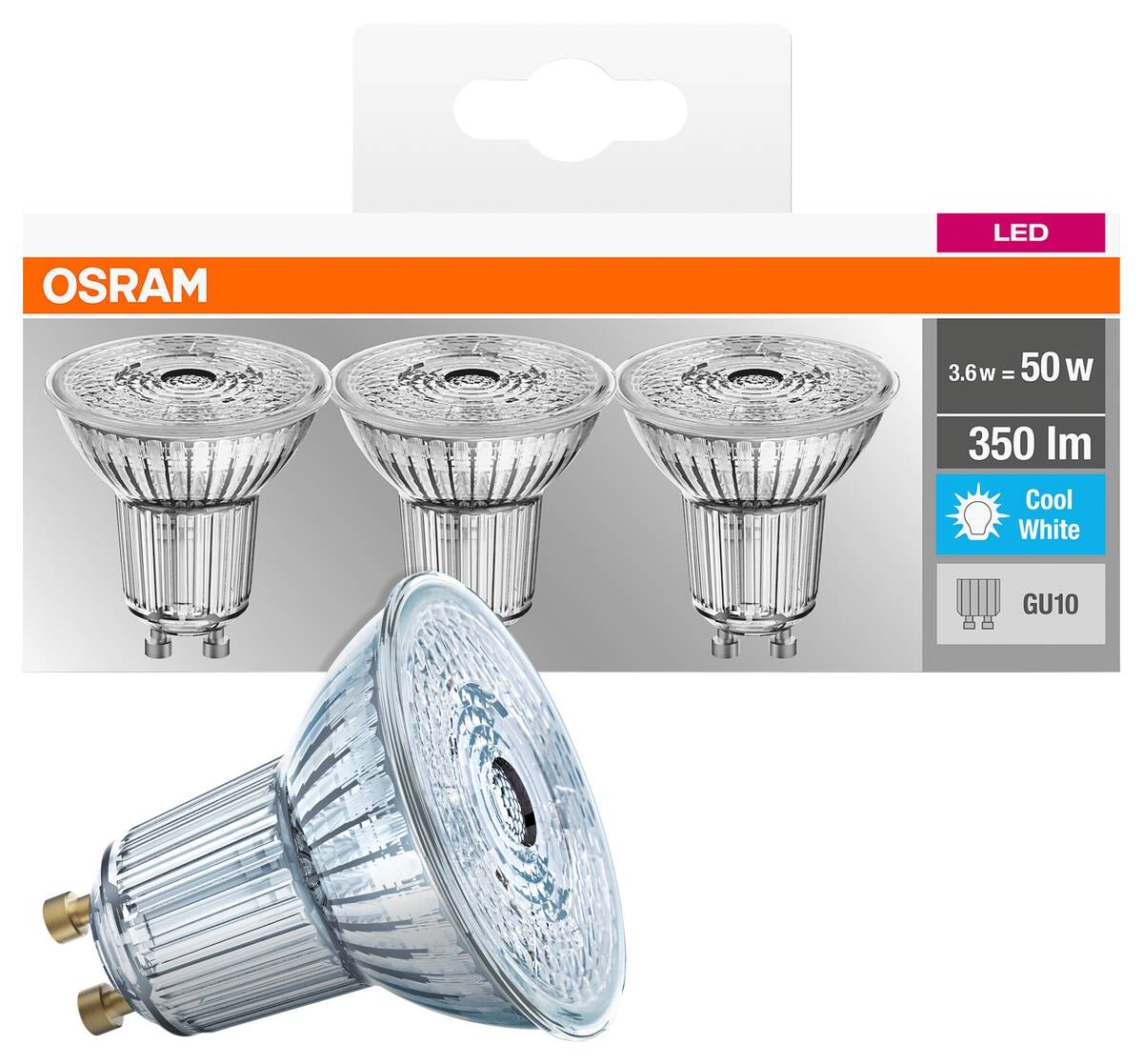 OSRAM Reflektorlampe AC2705 3er Pack GU10