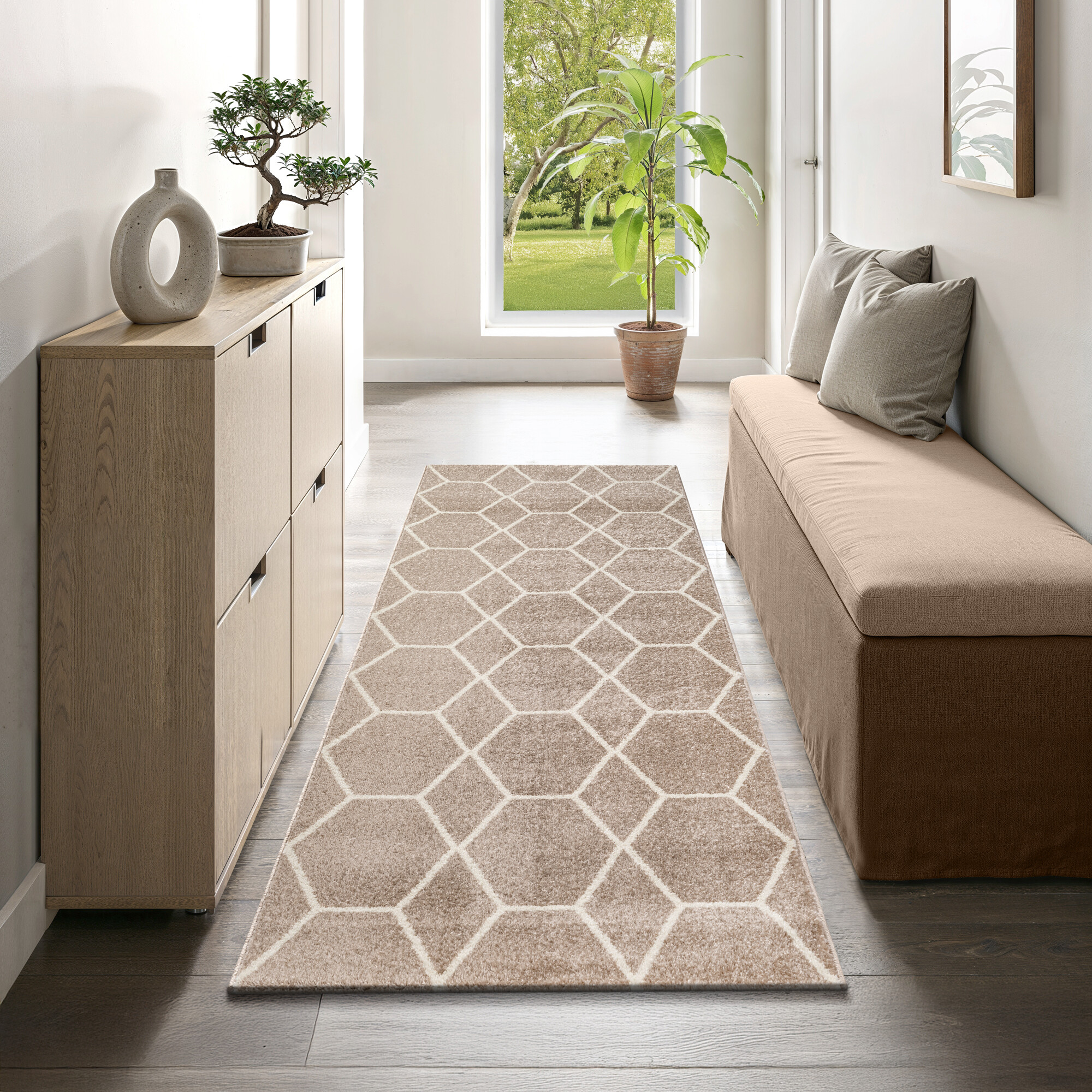 Sanat Teppich Trellis beige B/L: ca. 80x200 cm