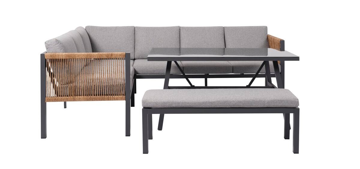 Loungeset grau Aluminium