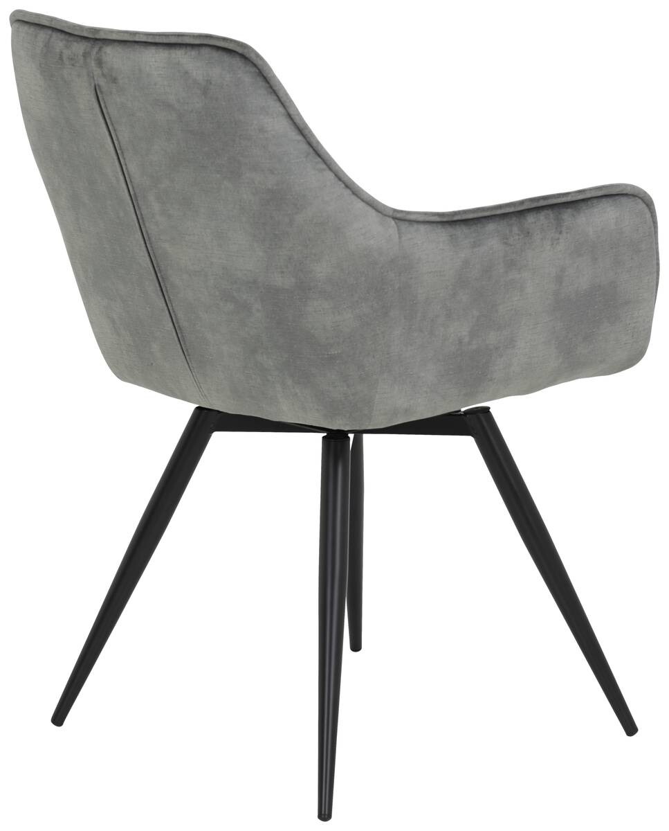 Stuhl Florentina 2er Set grau Vintage Samtoptik B/H/T: ca. 49x84x63 cm