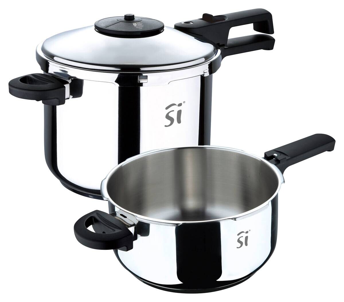 SAN IGNACIO Schnellkochtopf CRETA schwarz Edelstahl B/H/L: ca. 27x32,5x42 cm