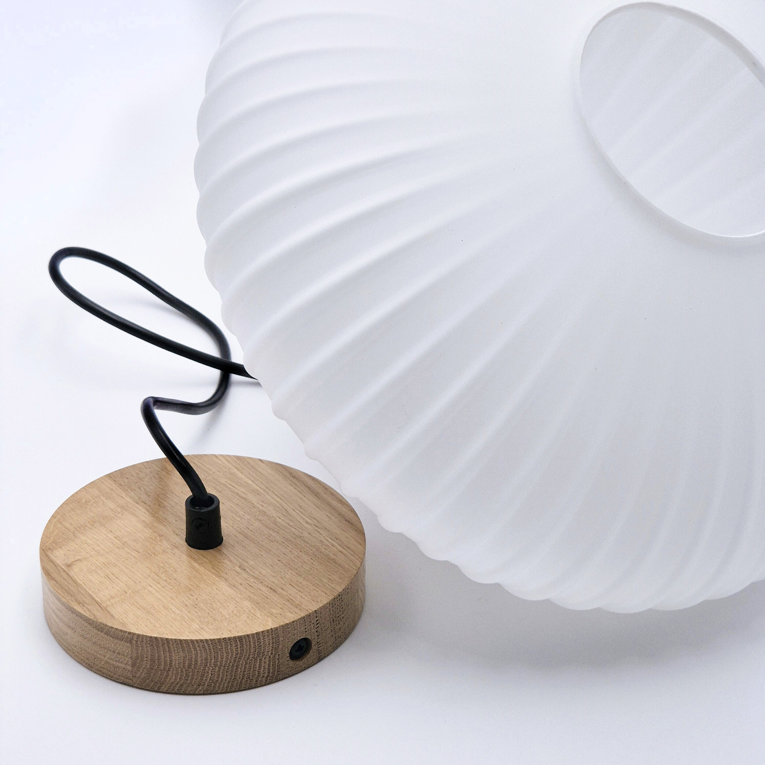 Lamkur Hängeleuchte Harmony Eiche weiß Glas Holz B/H/L: ca. 30x102x30 cm 1.0 Brennstellen