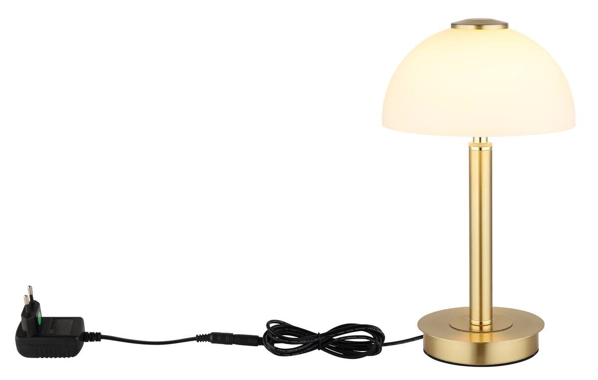 GLOBO LED-Tischleuchte messing Opal Metall Kunststoff Glas H/D: ca. 31,5x18 cm 1 Brennstellen