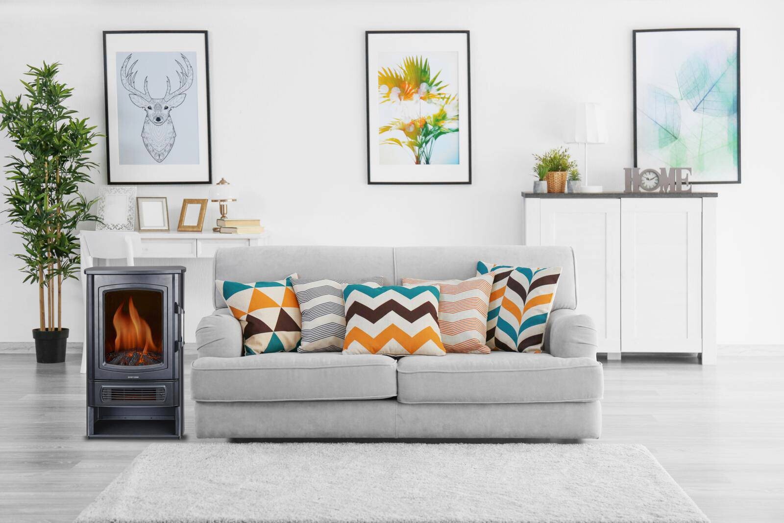 alpina Elektrokamin schwarz Metall ca. 2000 W