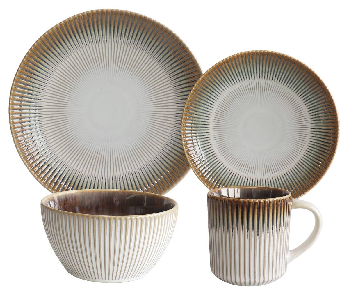 POCOline Kombiservice beige Steingut 16 tlg.