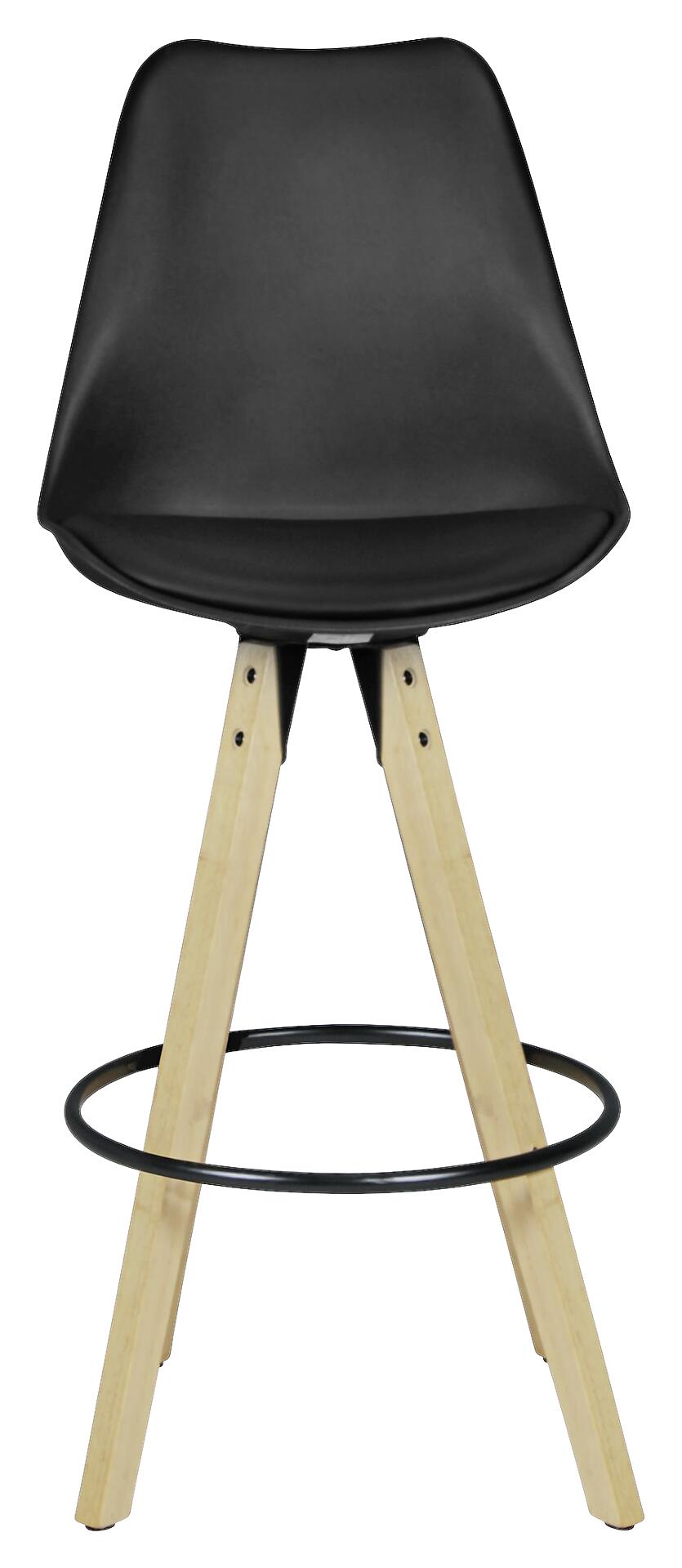 Barhocker 2er-Set schwarz Kunstleder B/H/T: ca. 44x113x39 cm