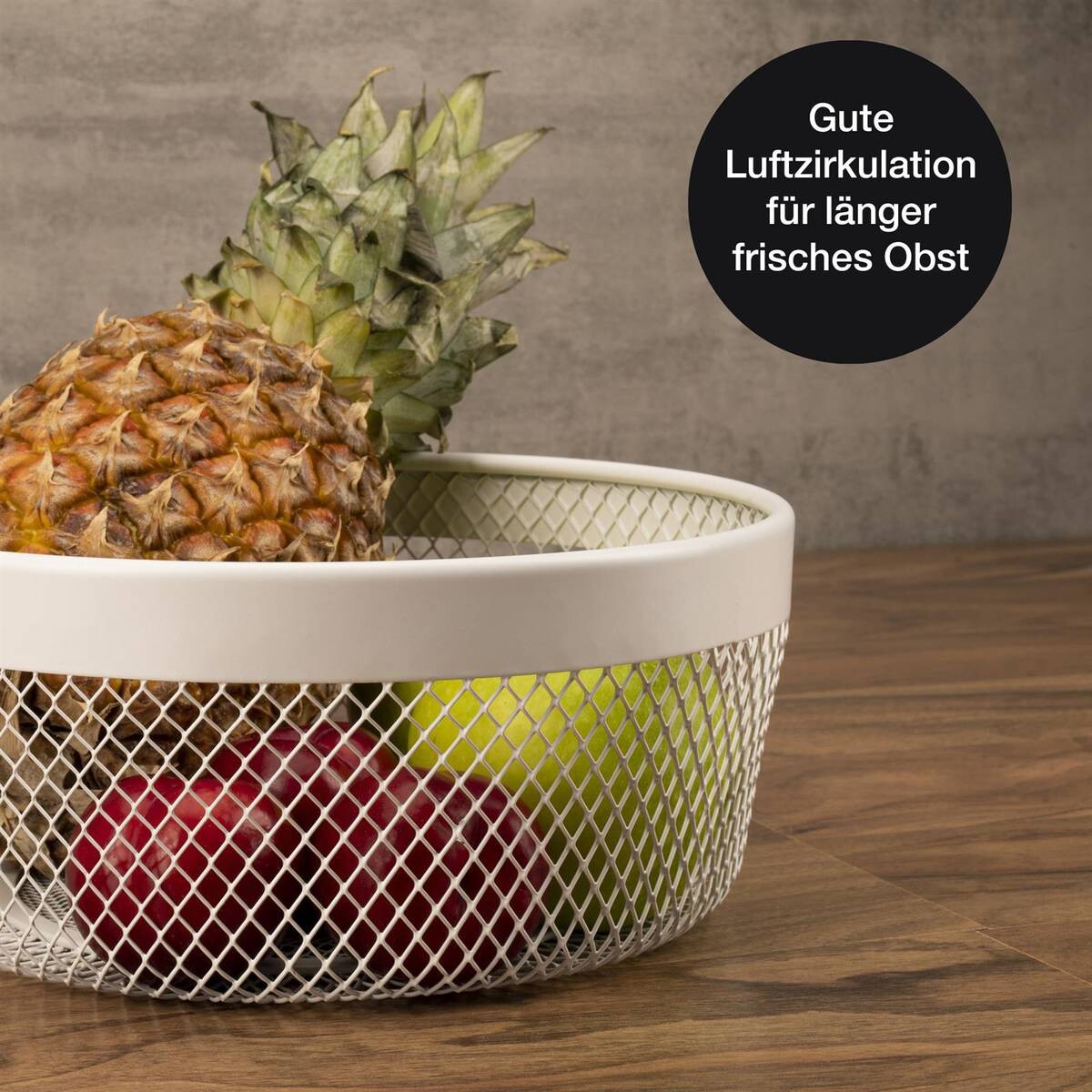 Moritz & Moritz Obstkorb weiß Metall H/D: ca. 11x25 cm