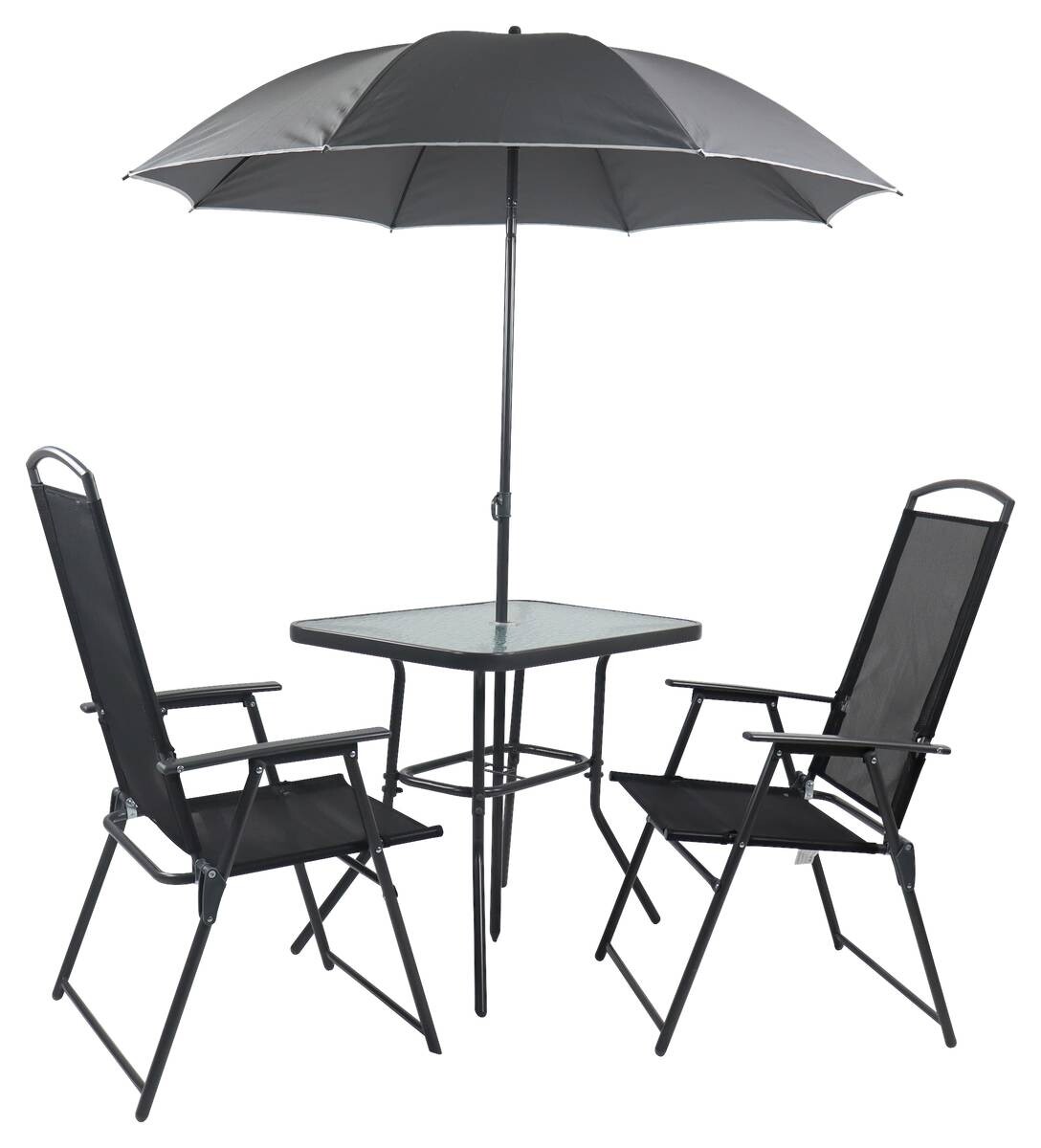 VCM Gartensitzgruppe anthrazit Stahl B/H/T: ca. 80x70x55 cm