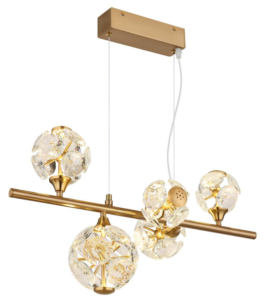 GLOBO LED-Pendelleuchte Virina gold Metall B/H/L: ca. 61x31x150 cm
