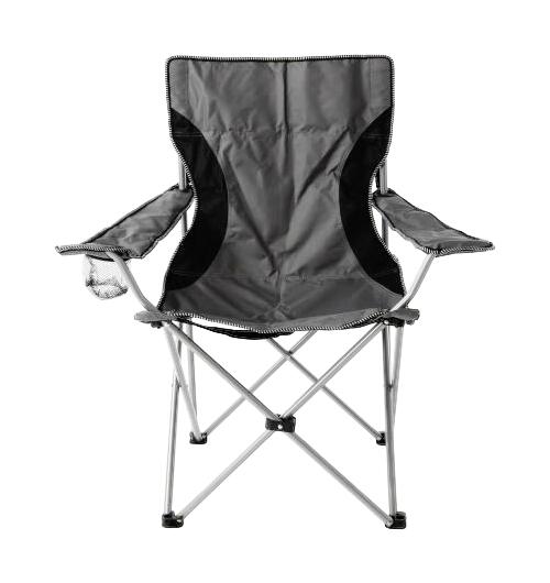 VCM Campingstuhl grau Stahlrohr B/H/L: ca. 47x47x90 cm