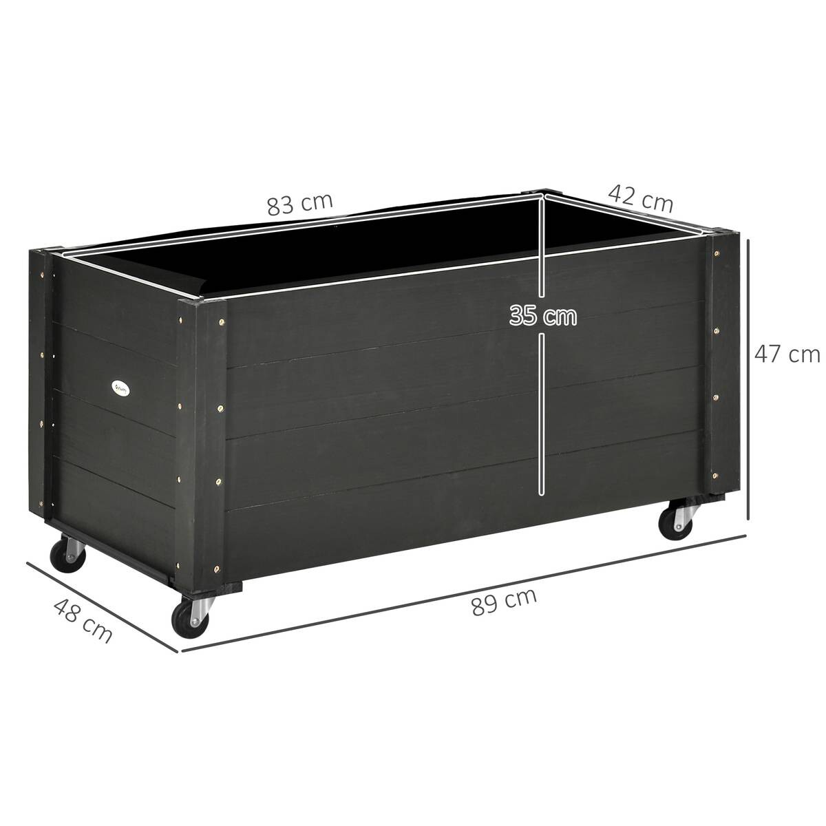 Outsunny Pflanzenbeet B/H/L: ca. 48x47x89 cm