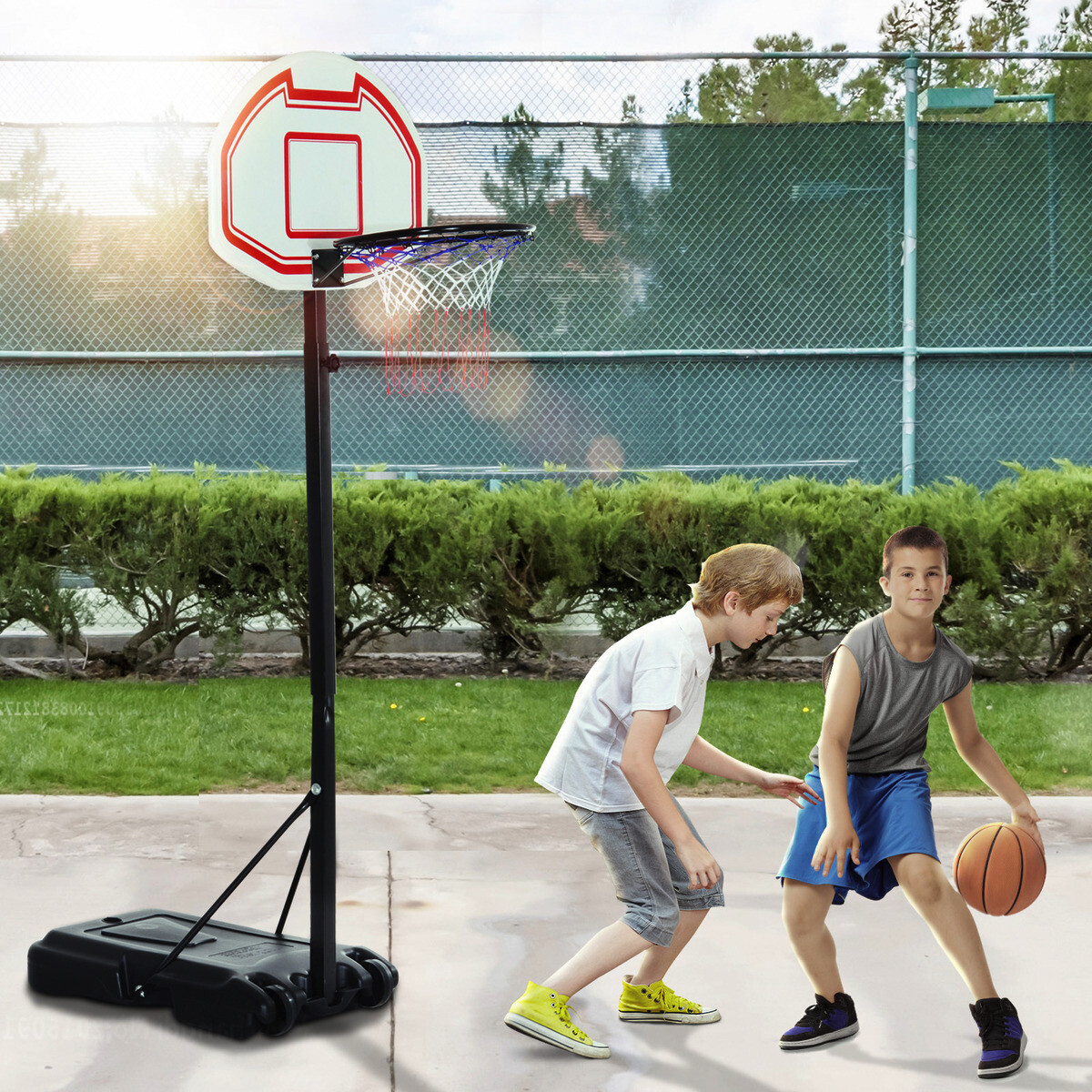 HOMCOM Basketballkorb schwarz B/H/L: ca. 73x210x74 cm