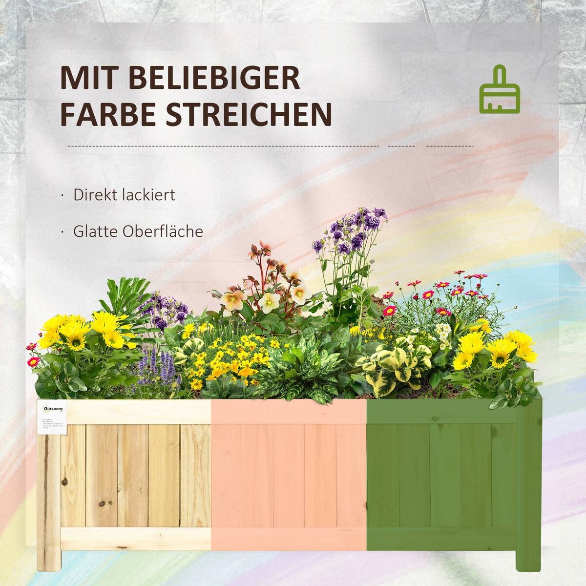 Outsunny Hochbeet natur B/H/L: ca. 30x25x70 cm
