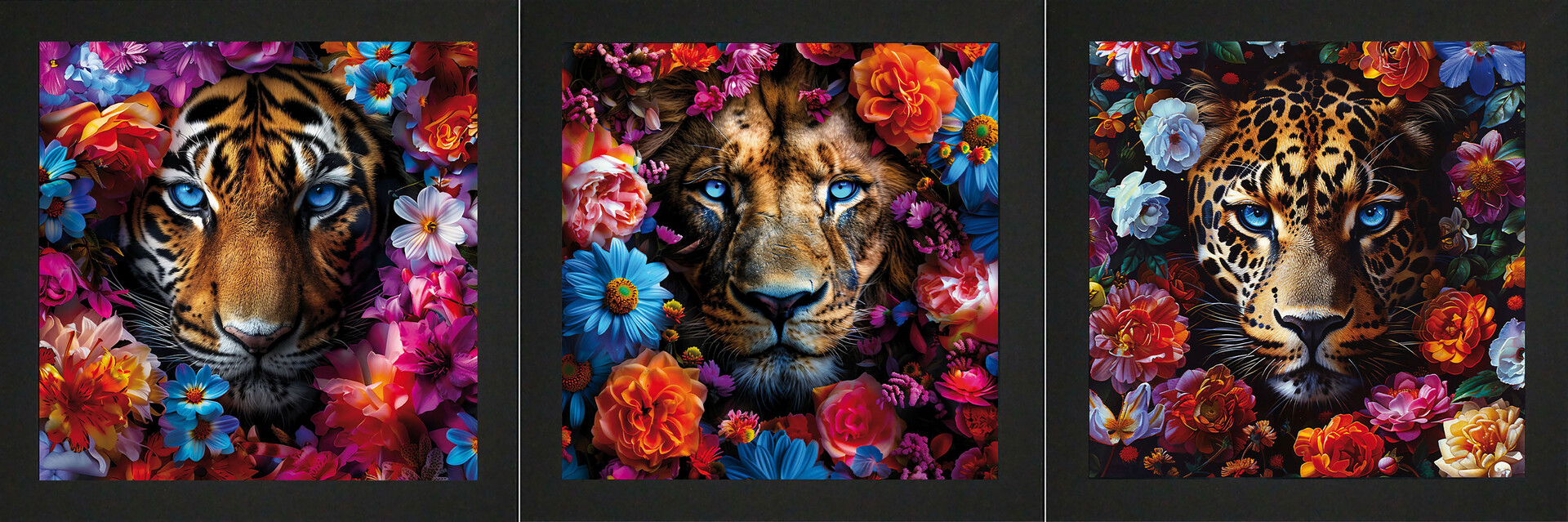 Gerahmtes Bild Tigerkopf B/H: ca. 35x35 cm