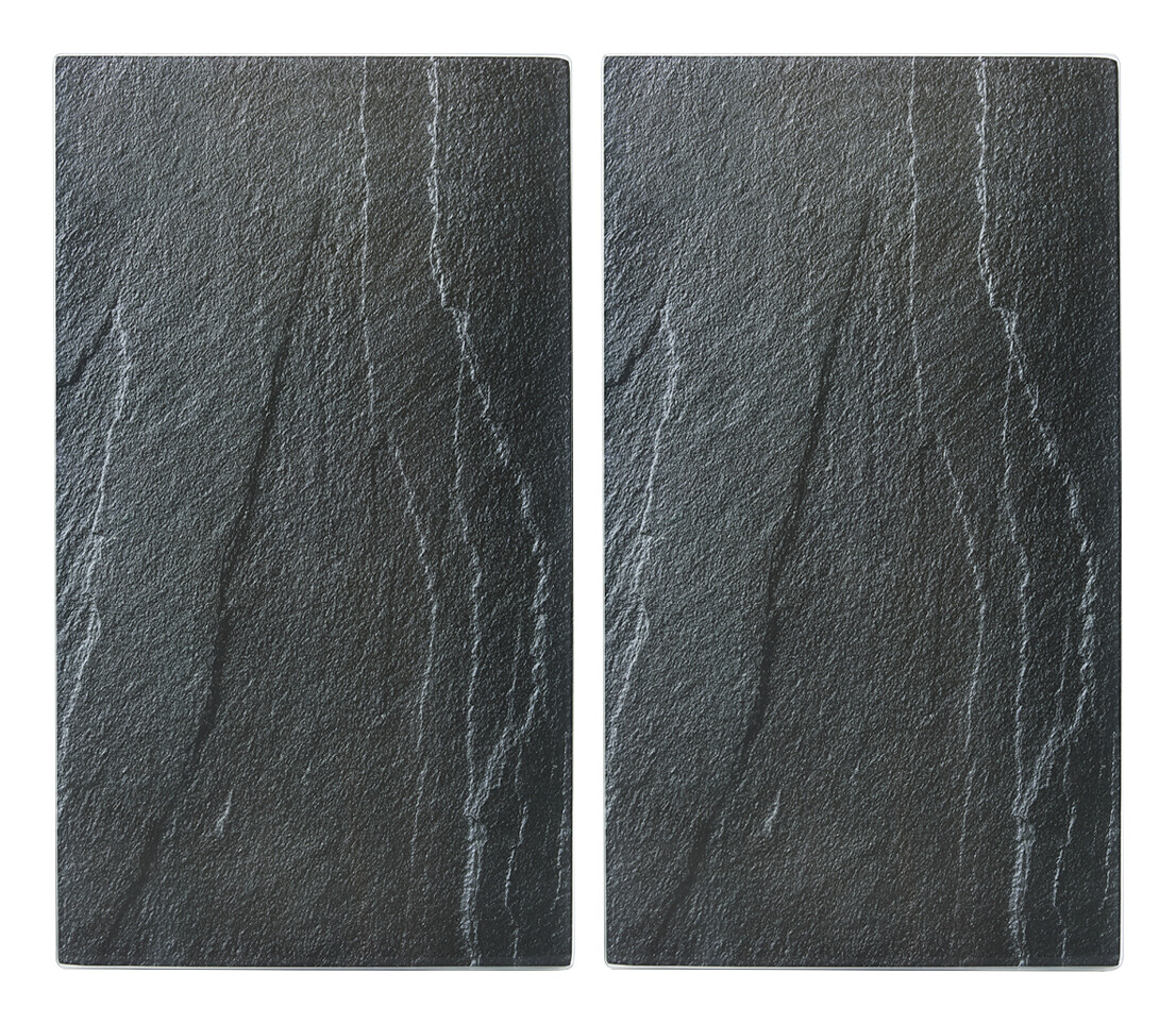 Zeller Herdabdeck-/Schneideplattenset Schiefer schiefer Glas B/H/L: ca. 30x0,8x52 cm