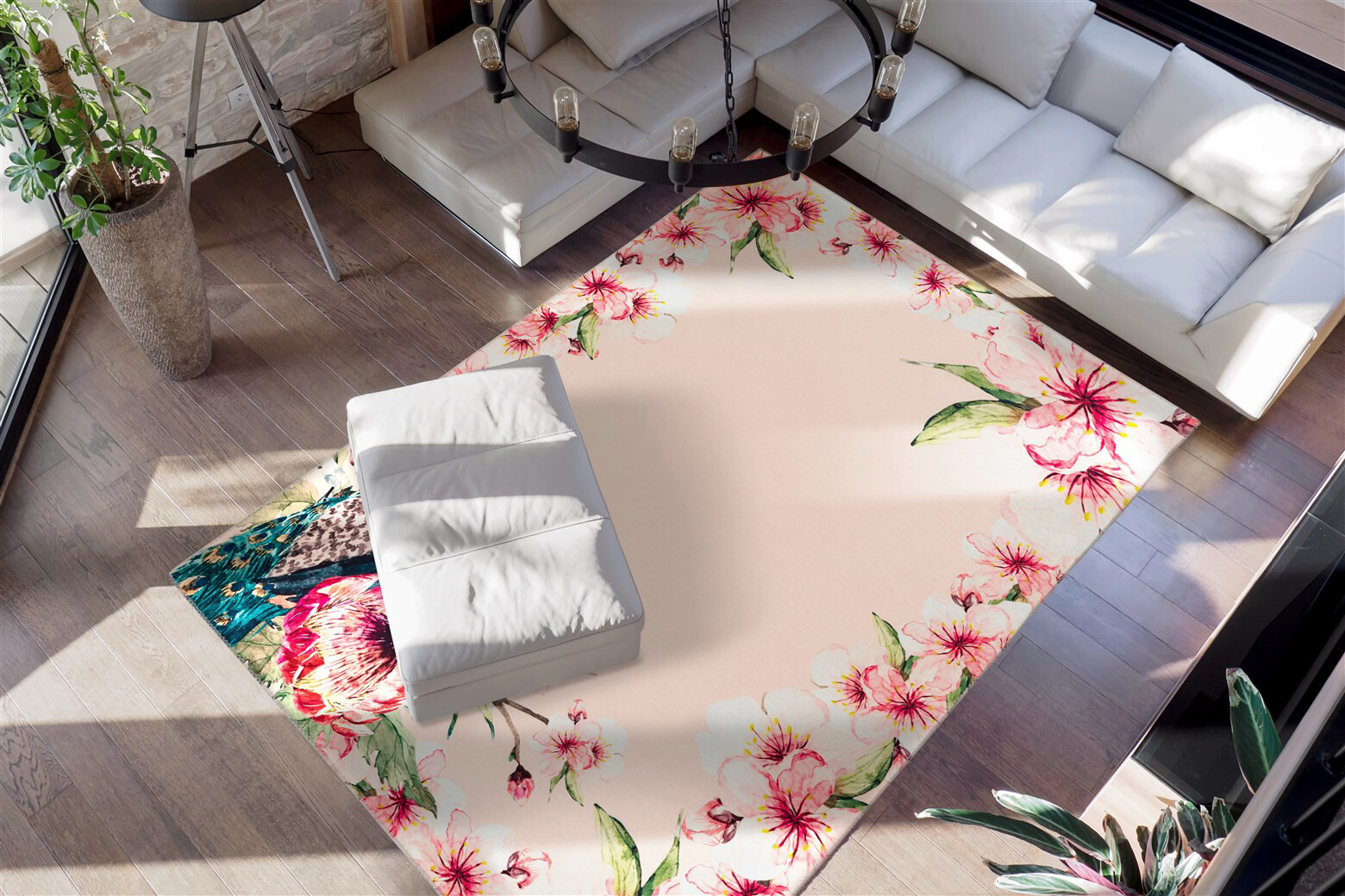 Kenda Sand Flachgewebeteppich Blossom 125 creme B/L: ca. 80x150 cm