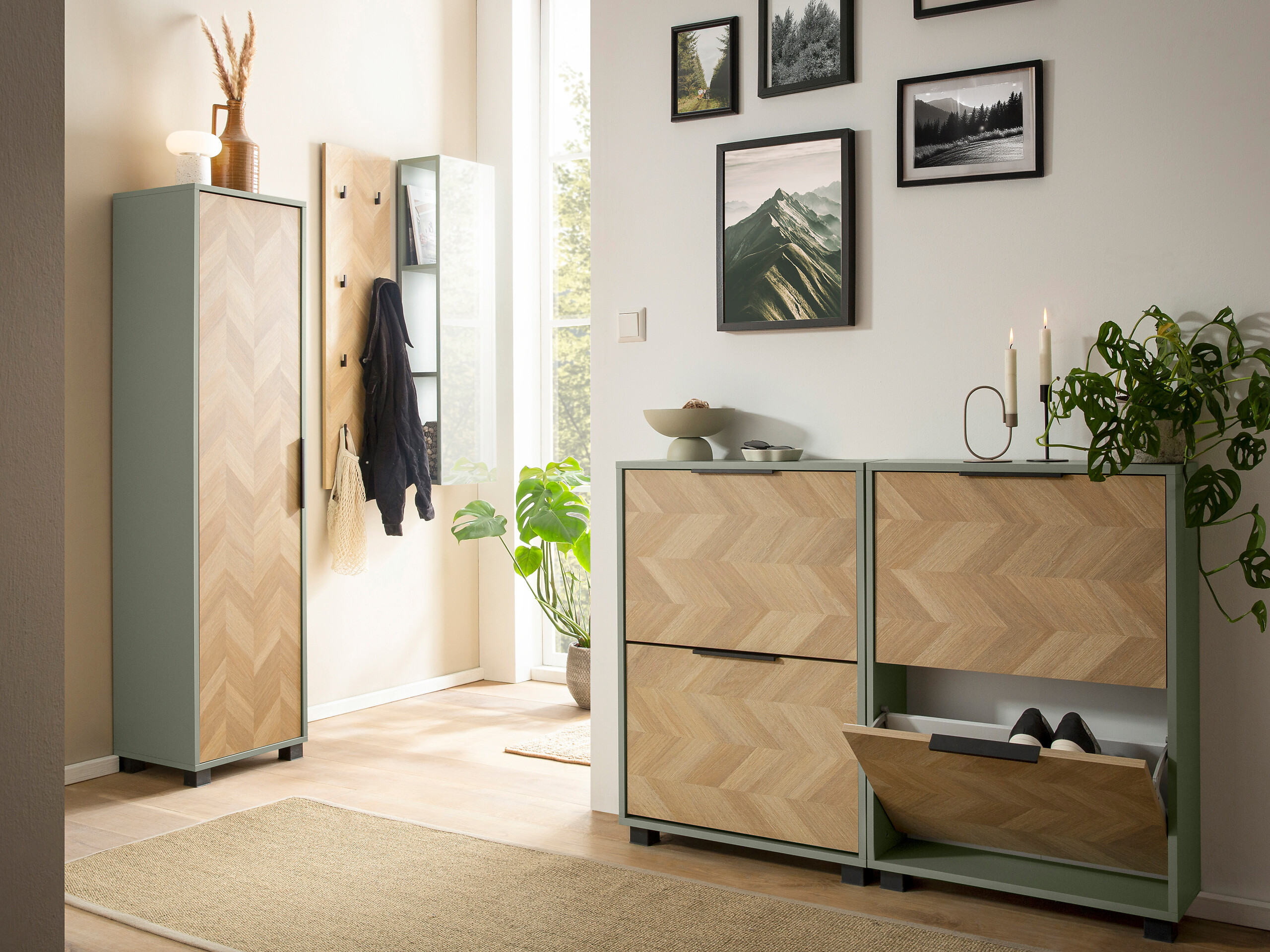 Hochschrank Piazza Pistazie B/H/T: ca. 40,3x157,8x33,05 cm