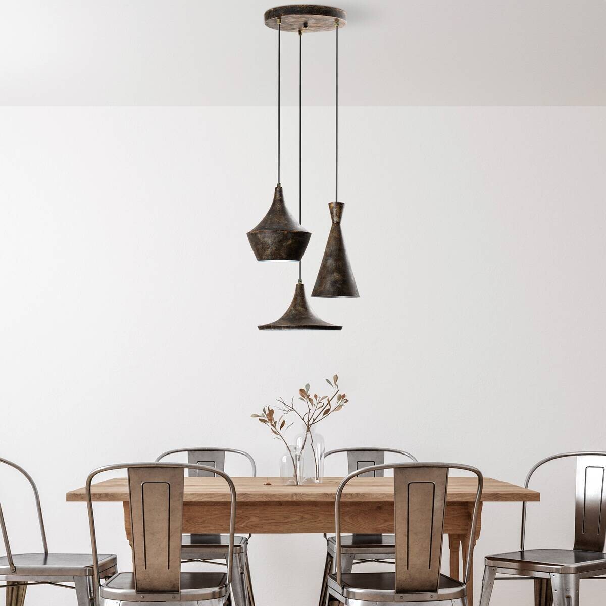 Opviq Pendelleuchte TOM-3556 B/H/T/L/D: ca. 45x135x45x45x45 cm E27 3 Brennstellen