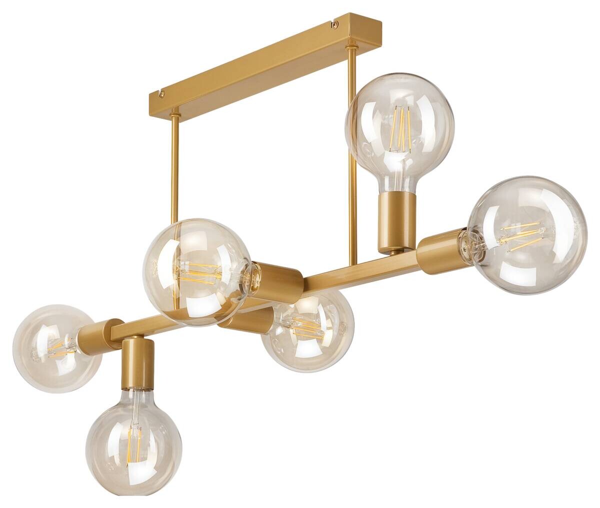 Lamkur Deckenleuchte gold Stahl B/H/L: ca. 73x39x73 cm E27 6 Brennstellen