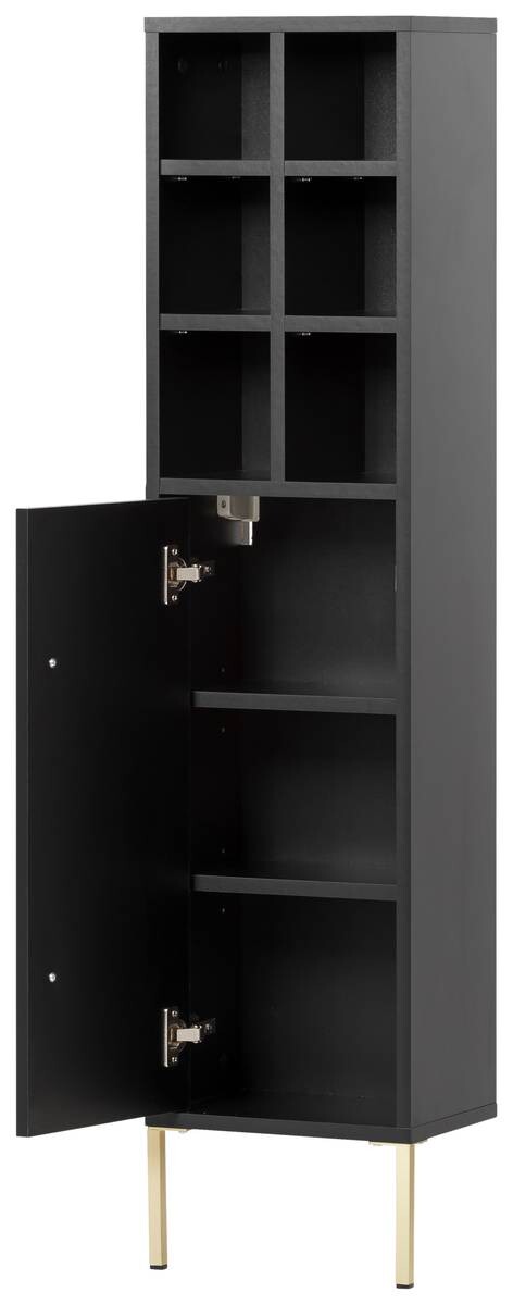 Midischrank Sarah schwarz B/H/T: ca. 30,4x130,6x21,8 cm