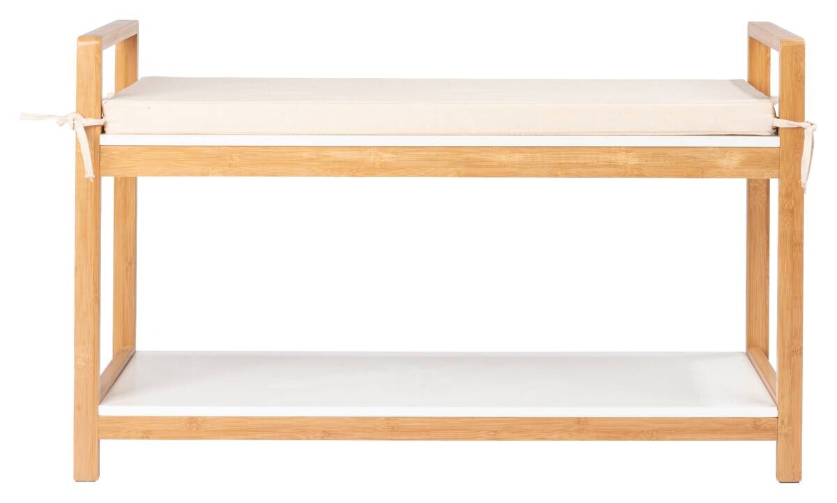 Schuhbank Finja weiß Bambus B/H/T: ca. 90x55x34 cm