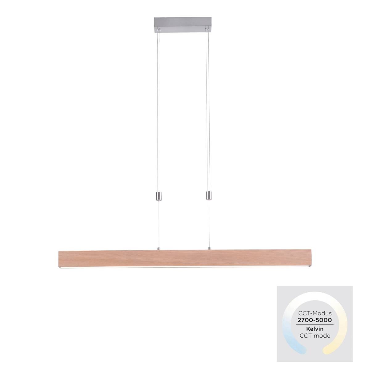 Just Light LED-Pendelleuchte AMANDA 11420-78 natur Aluminium B/H/T: ca. 110x160x5 cm 1.0 Brennstellen