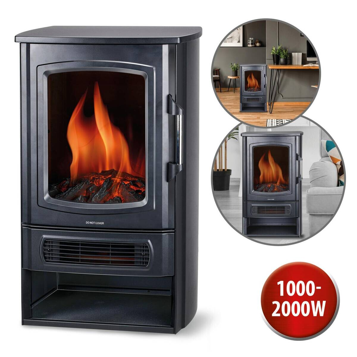 alpina Elektrokamin schwarz Metall ca. 2000 W