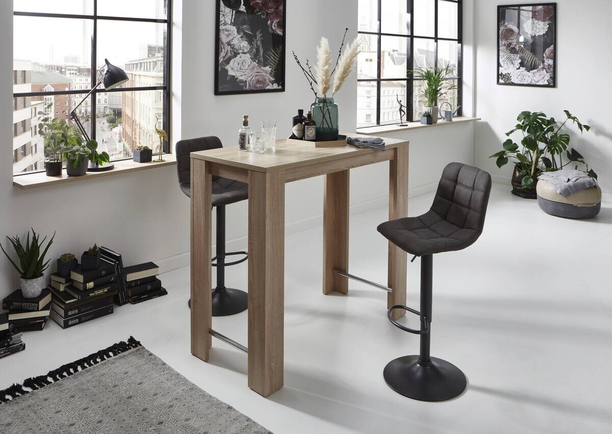 Essgruppe Yvonne Eiche anthrazit Metall B/H/T: ca. 120x108x58 cm