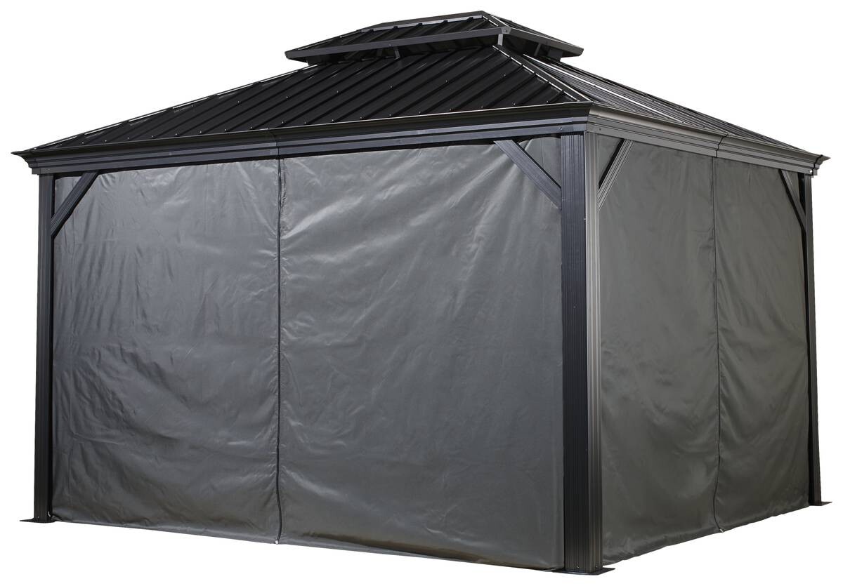 Sojag Pavillon-Vorhang-Set Messina/Mykonos dunkelgrau Polyester