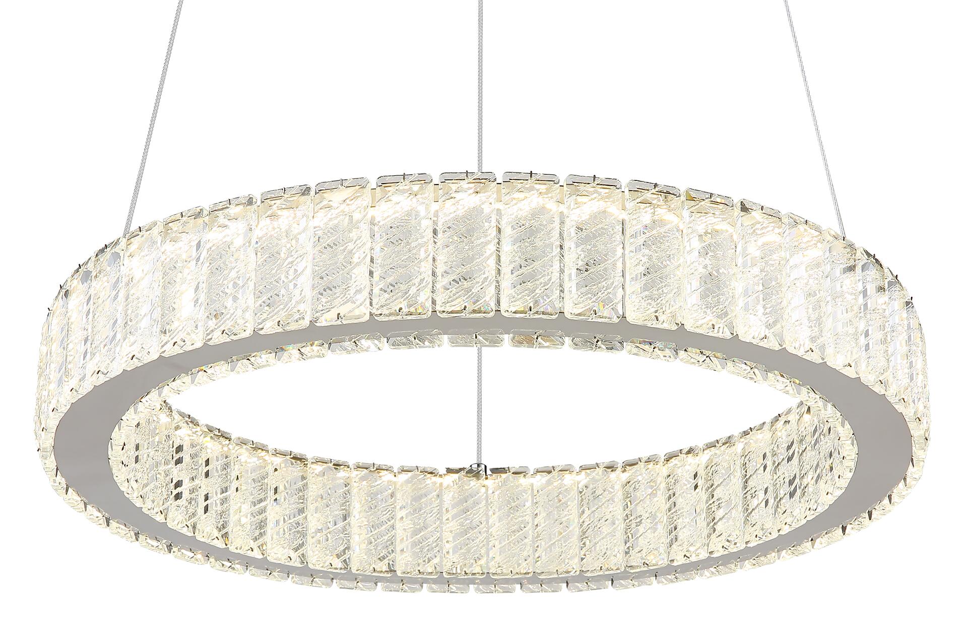 GLOBO Pendelleuchte Chrom Metall Acryl Chrom H/D: ca. 120x50 cm 1.0 Brennstellen