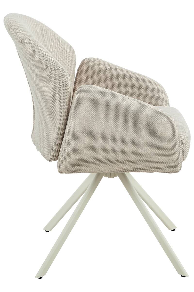 Drehstuhl Holly creme Microfaser Webstoff B/H/T: ca. 57x84x61 cm