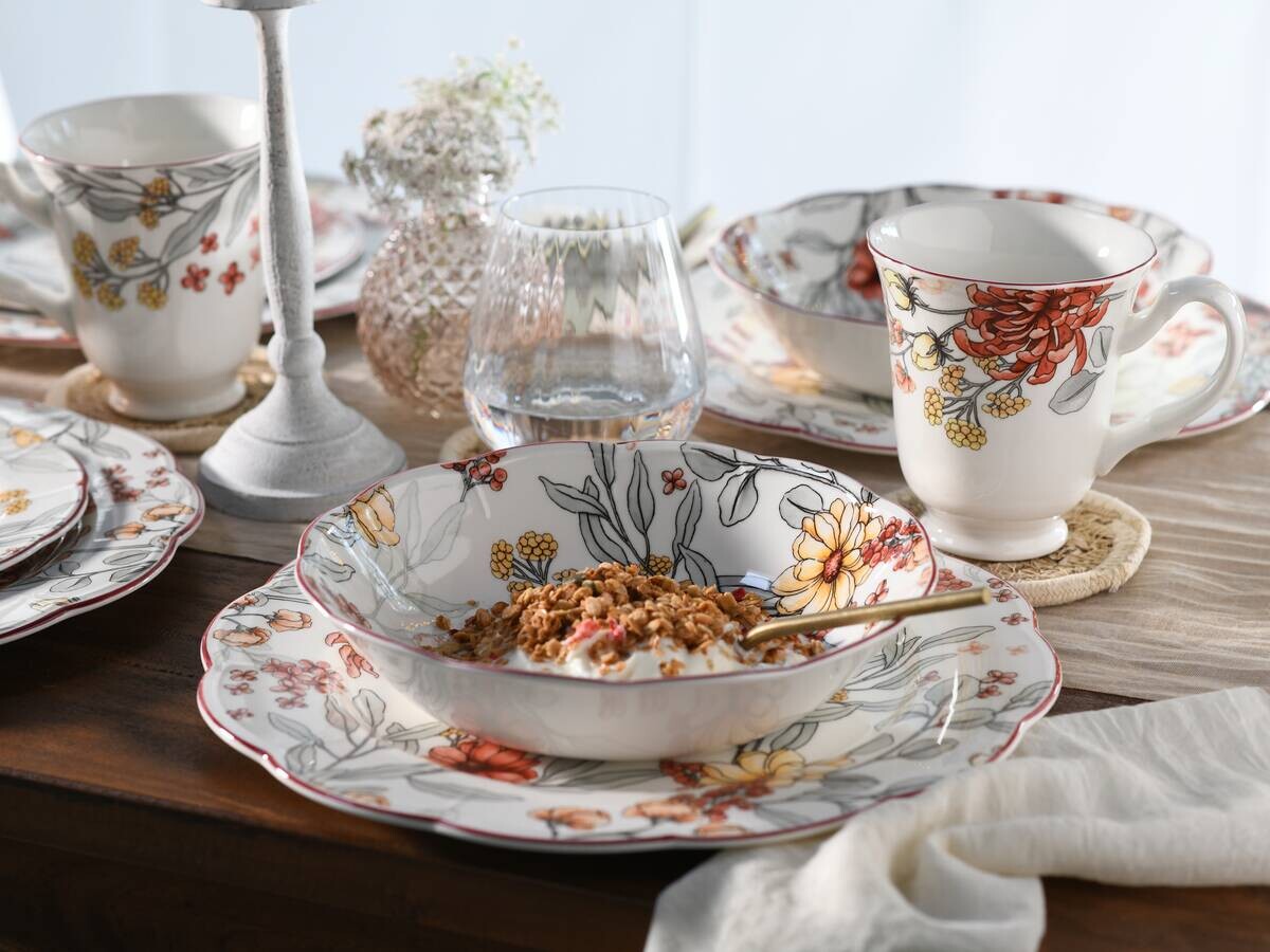 CreaTable Kombiservice Fiore bunt Steingut 16 tlg.