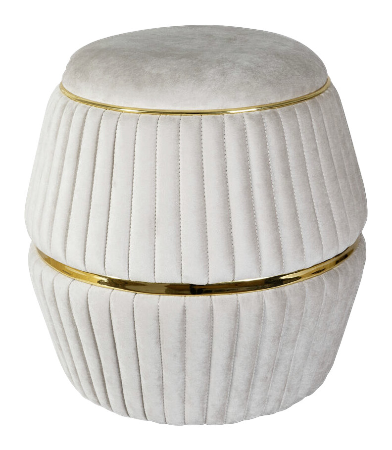 360 Living Hocker Doric 200 taupe gold H/D: ca. 53x51,5 cm