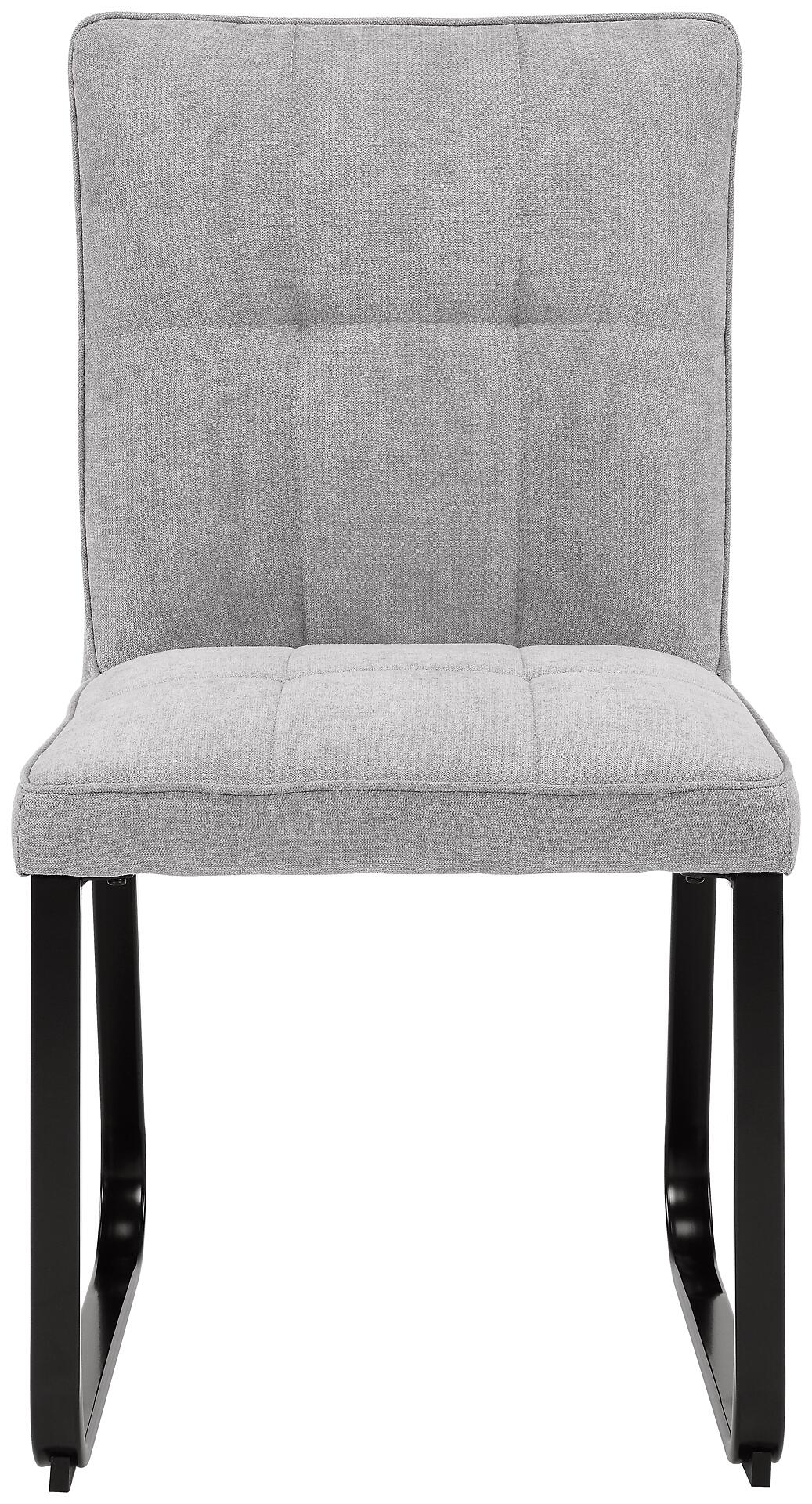 Stuhl TALEA  2er-Set hellgrau schwarz Webstoff Metall B/H/T: ca. 46x86x55 cm