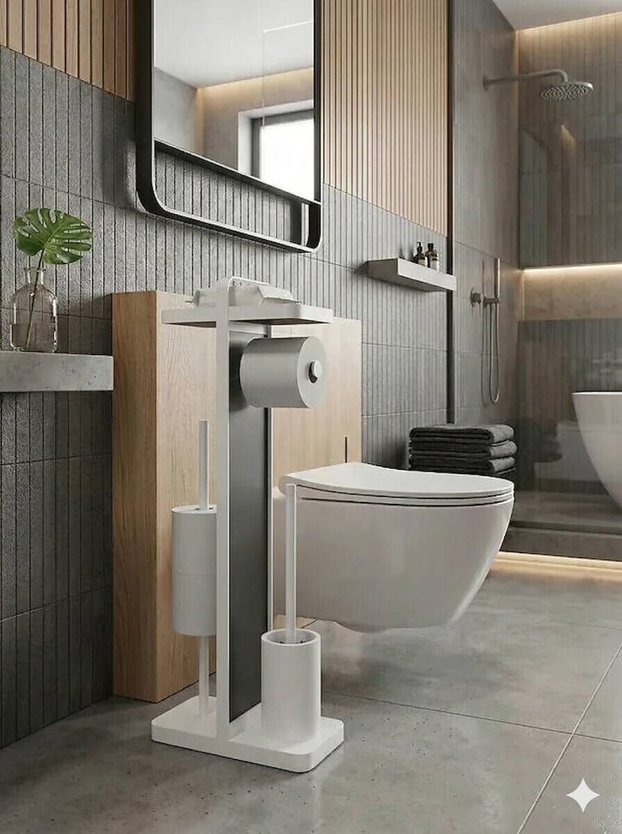 POCOline Stand-WC-Garnitur weiß Glas