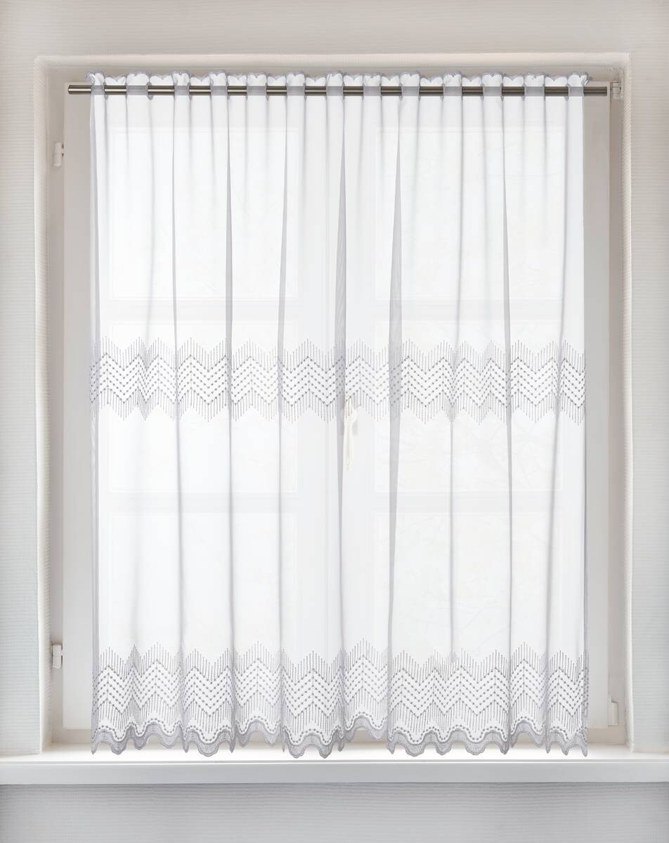 POCOline Scheibengardine Adal weiß B/L: ca. 140x110 cm