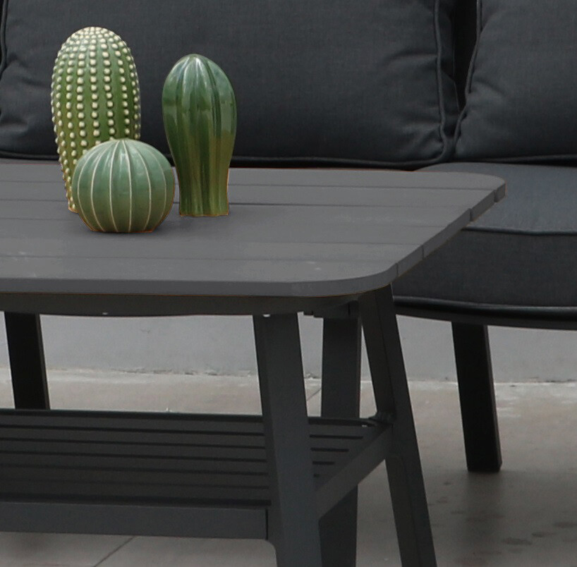 Acamp Loungeset Samos anthrazit Aluminium B/H/L: ca. 81x81x180 cm